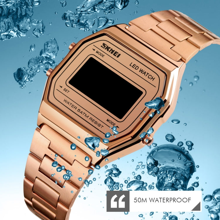 SKMEI 1646 LED Digital Display Luminous Electronic Watch(Rose Gold) - free shipping - PMC TechLife - Order now!