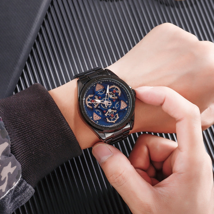 SKMEI 1678 Men Waterproof Quartz Watch with Rotatable Gear Dial(Black Shell Black Surface) - free shipping - PMC TechLife - Order now!