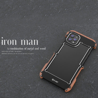 For iPhone 13 R-JUST Ironwood Man Shockproof Metal + Wood Bumper Protective Case - iPhone 13 Cases by R-JUST | Online Shopping South Africa | PMC Jewellery