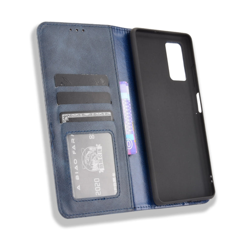 For Blackview A100 Magnetic Buckle Retro Crazy Horse Texture Horizontal Flip Leather Case with Holder & Card Slots & Photo Frame(Blue) - More Brand by PMC Jewellery | Online Shopping South Africa | PMC Jewellery | Buy Now Pay Later Mobicred