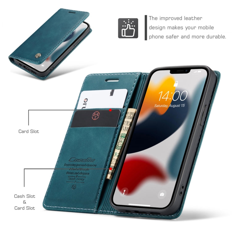 For iPhone 13 mini CaseMe-013 Multifunctional Retro Frosted Horizontal Flip Leather Case with Card Slot & Holder & Wallet (Blue) - iPhone 13 mini Cases by CaseMe | Online Shopping South Africa | PMC Jewellery | Buy Now Pay Later Mobicred