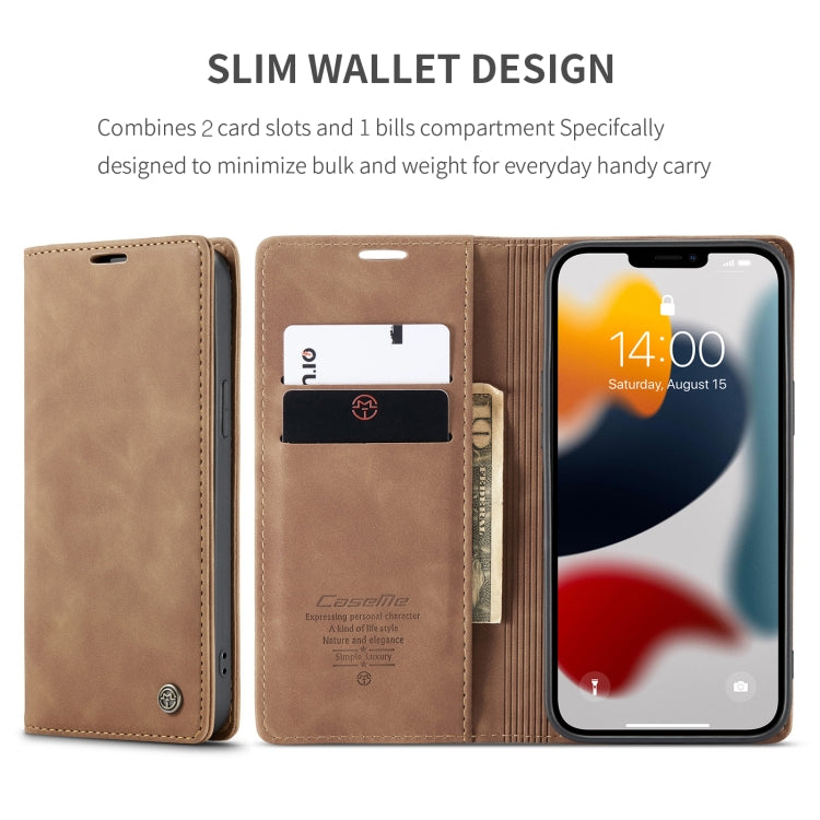 For iPhone 13 mini CaseMe-013 Multifunctional Retro Frosted Horizontal Flip Leather Case with Card Slot & Holder & Wallet (Brown) - iPhone 13 mini Cases by CaseMe | Online Shopping South Africa | PMC Jewellery | Buy Now Pay Later Mobicred