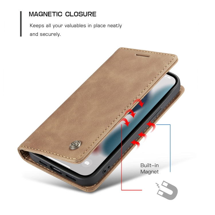 For iPhone 13 mini CaseMe-013 Multifunctional Retro Frosted Horizontal Flip Leather Case with Card Slot & Holder & Wallet (Brown) - iPhone 13 mini Cases by CaseMe | Online Shopping South Africa | PMC Jewellery | Buy Now Pay Later Mobicred