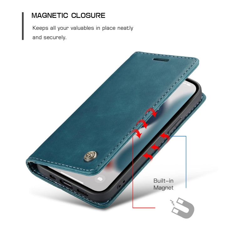 For iPhone 13 Pro Max CaseMe-013 Multifunctional Retro Frosted Horizontal Flip Leather Case with Card Slot & Holder & Wallet (Blue) - iPhone 13 Pro Max Cases by CaseMe | Online Shopping South Africa | PMC Jewellery | Buy Now Pay Later Mobicred