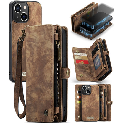 For iPhone 13 mini CaseMe-008 Detachable Multifunctional Horizontal Flip Leather Case with Card Slot & Holder & Zipper Wallet & Photo Frame (Brown) - iPhone 13 mini Cases by CaseMe | Online Shopping South Africa | PMC Jewellery | Buy Now Pay Later Mobicred