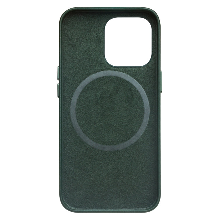 For iPhone 13 QIALINO Nappa Cowhide MagSafe Magnetic Protective Case(Dark Green) - iPhone 13 Cases by QIALINO | Online Shopping South Africa | PMC Jewellery | Buy Now Pay Later Mobicred