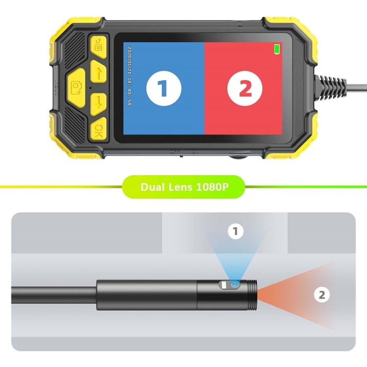 Y19 3.9mm Single Lens Hand-held Hard-wire Endoscope with 4.3-inch IPS Color LCD Screen, Cable Length:5m(Yellow) -  by PMC Jewellery | Online Shopping South Africa | PMC Jewellery | Buy Now Pay Later Mobicred