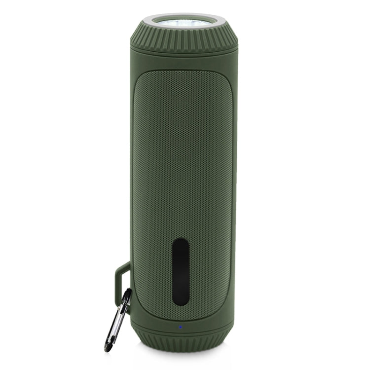 NewRixing NR-4016A TWS Outdoor Splashproof Bluetooth Speaker with Carabiner Handle & SOS Flashlight(Green) - Desktop Speaker by NewRixing | Online Shopping South Africa | PMC Jewellery | Buy Now Pay Later Mobicred