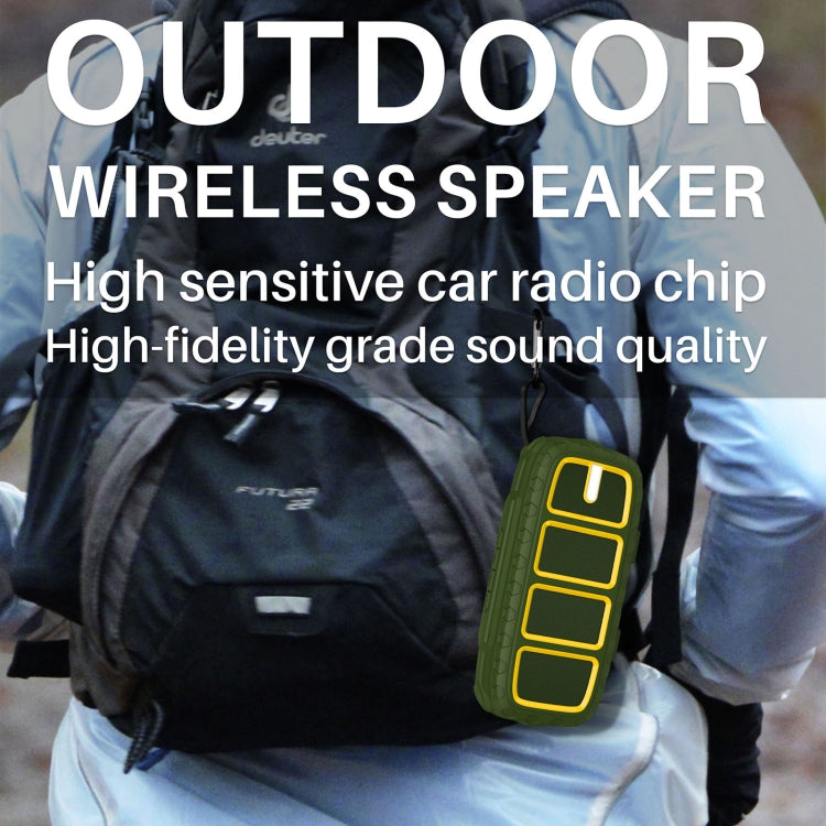 NewRixing NR-5018 Outdoor Portable Bluetooth Speaker, Support Hands-free Call / TF Card / FM / U Disk(Green+Yellow) - Desktop Speaker by NewRixing | Online Shopping South Africa | PMC Jewellery | Buy Now Pay Later Mobicred