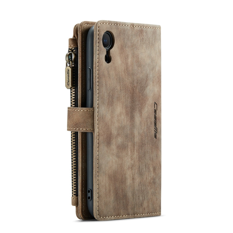 For iPhone XR CaseMe-C30 PU + TPU Multifunctional Horizontal Flip Leather Case with Holder & Card Slot & Wallet & Zipper Pocket(Brown) - More iPhone Cases by CaseMe | Online Shopping South Africa | PMC Jewellery | Buy Now Pay Later Mobicred