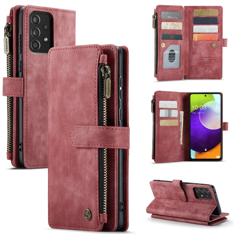 For Samsung Galaxy A52 5G / 4G CaseMe-C30 PU + TPU Multifunctional Horizontal Flip Leather Case with Holder & Card Slot & Wallet & Zipper Pocket(Red) - Galaxy Phone Cases by CaseMe | Online Shopping South Africa | PMC Jewellery | Buy Now Pay Later Mobicred