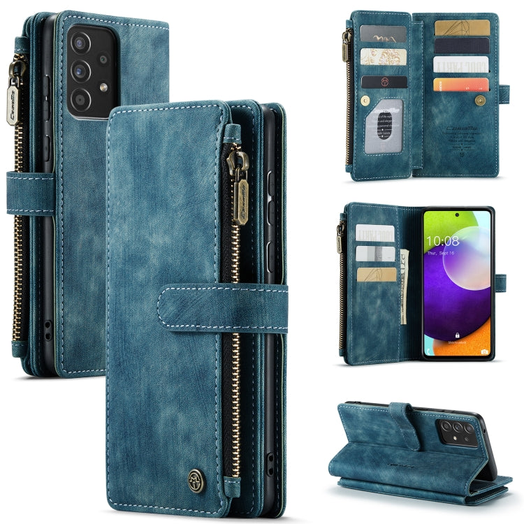 For Samsung Galaxy A52 5G / 4G CaseMe-C30 PU + TPU Multifunctional Horizontal Flip Leather Case with Holder & Card Slot & Wallet & Zipper Pocket(Blue) - Galaxy Phone Cases by CaseMe | Online Shopping South Africa | PMC Jewellery | Buy Now Pay Later Mobicred