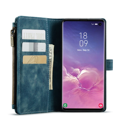 For Samsung Galaxy S10 CaseMe-C30 PU + TPU Multifunctional Horizontal Flip Leather Case with Holder & Card Slot & Wallet & Zipper Pocket(Blue) - Galaxy Phone Cases by CaseMe | Online Shopping South Africa | PMC Jewellery | Buy Now Pay Later Mobicred