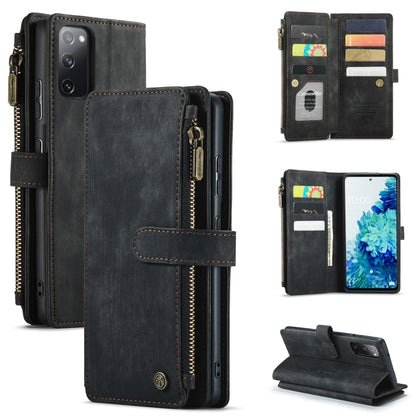 For Samsung Galaxy S20 FE CaseMe-C30 PU + TPU Multifunctional Horizontal Flip Leather Case with Holder & Card Slot & Wallet & Zipper Pocket(Black) - Galaxy S20 FE Cases by CaseMe | Online Shopping South Africa | PMC Jewellery | Buy Now Pay Later Mobicred