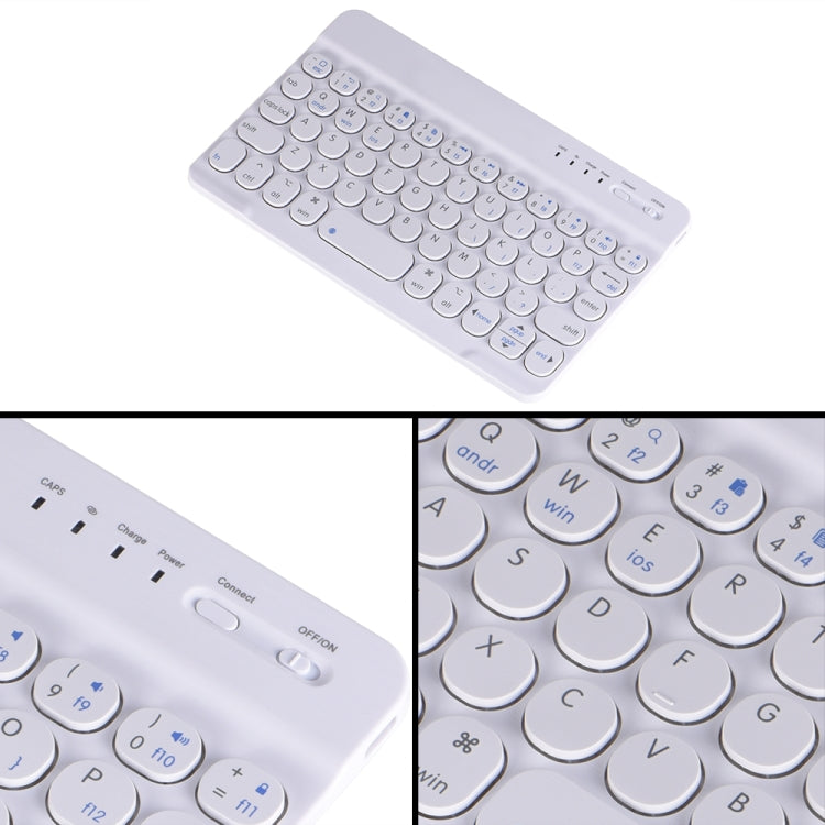 HY006 Round Keys Detachable Bluetooth Keyboard Leather Tablet Case with Holder for iPad mini 6(Light Purple) - For iPad mini by PMC TechLife | Online Shopping South Africa | PMC TechLife