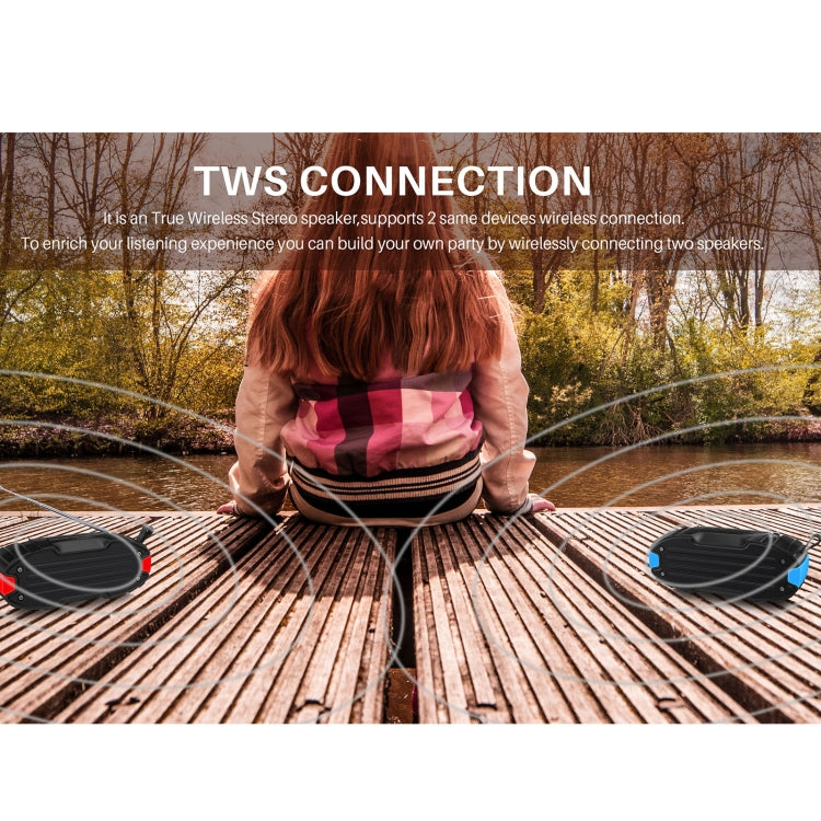 New Rixing NR-907FM TWS Outdoor Bluetooth Speaker Support Hands-free Call / FM with Handle & Antenna(Yellow) - free shipping - PMC Jewellery - Order now!