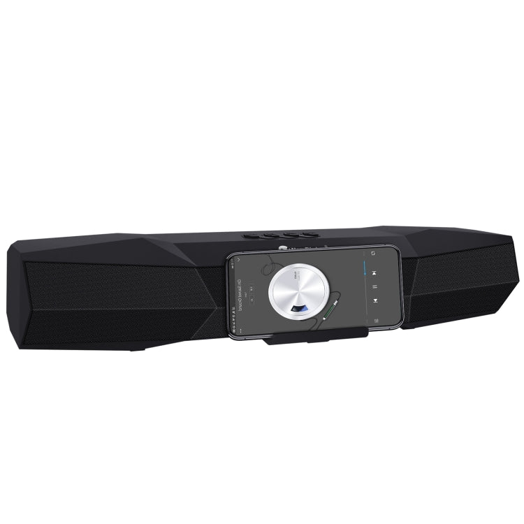 NewRixing NR-7011 Outdoor Portable Bluetooth Speaker with Phone Holder, Support Hands-free Call / TF Card / FM / U Disk(Black) - Desktop Speaker by NewRixing | Online Shopping South Africa | PMC Jewellery | Buy Now Pay Later Mobicred