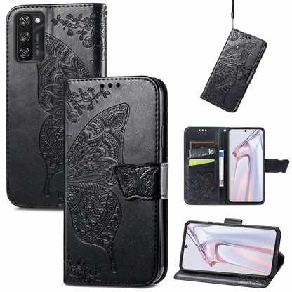 For Blackview A100 Butterfly Love Flower Embossed Horizontal Flip Leather Case with Holder & Card Slots & Wallet & Lanyard(Black) - More Brand by PMC Jewellery | Online Shopping South Africa | PMC Jewellery