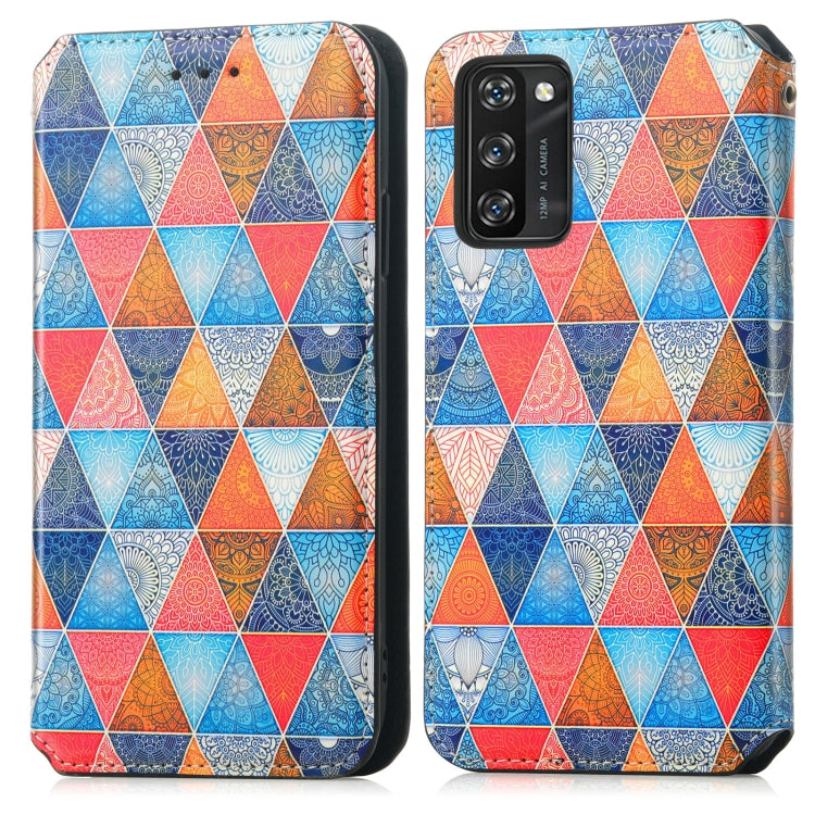 For Blackview A100 Colorful Magnetic Horizontal Flip PU Leather Case with Holder & Card Slot & Wallet(Rhombus Mandala) - More Brand by PMC Jewellery | Online Shopping South Africa | PMC Jewellery | Buy Now Pay Later Mobicred