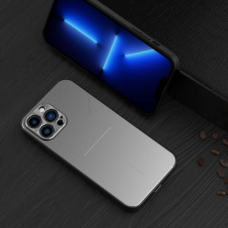 For iPhone 12 R-JUST RJ-52 3-Line Style Metal TPU Shockproof Protective Case(Silver) - iPhone 12 / 12 Pro Cases by R-JUST | Online Shopping South Africa | PMC TechLife | Buy Now Pay Later Mobicred