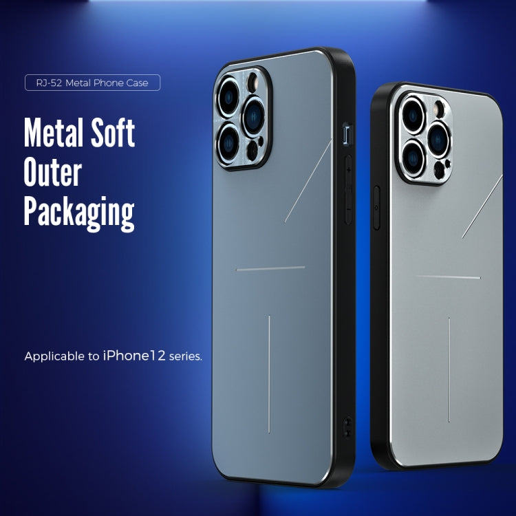 For iPhone 12 R-JUST RJ-52 3-Line Style Metal TPU Shockproof Protective Case(Silver) - iPhone 12 / 12 Pro Cases by R-JUST | Online Shopping South Africa | PMC TechLife | Buy Now Pay Later Mobicred
