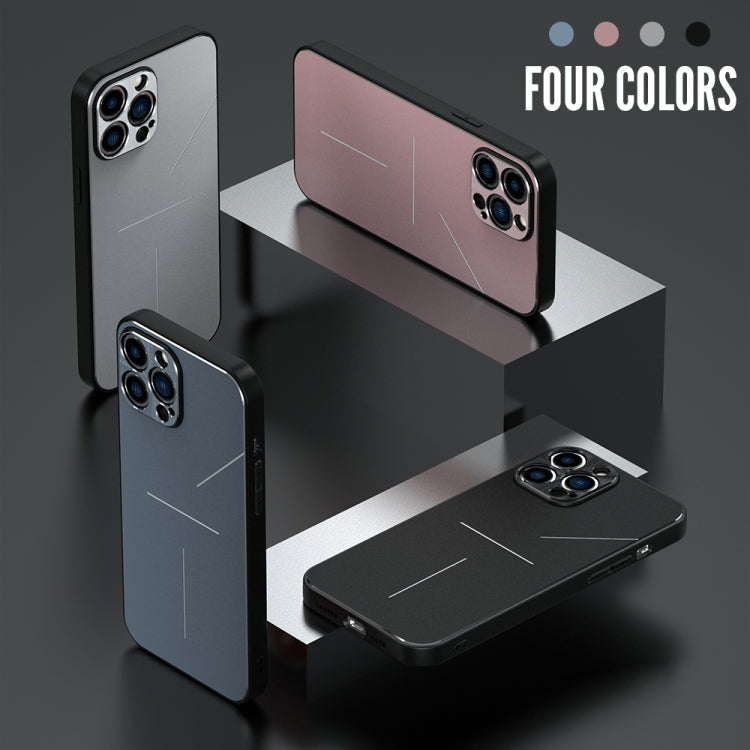 For iPhone 12 Pro Max R-JUST RJ-52 3-Line Style Metal TPU Shockproof Protective Case(Black) - iPhone 12 Pro Max Cases by R-JUST | Online Shopping South Africa | PMC TechLife | Buy Now Pay Later Mobicred