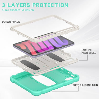 For iPad mini 6 3-Layer Protection Screen Frame + PC + Silicone Shockproof Combination Tablet Case with Holder(Mint Green) - iPad mini 6 Cases by PMC Jewellery | Online Shopping South Africa | PMC Jewellery | Buy Now Pay Later Mobicred