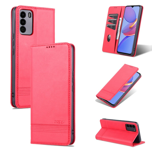 For U-MAGIC 30e AZNS Magnetic Calf Texture Horizontal Flip Leather Case with Card Slots & Holder & Wallet(Red) - More Brand by AZNS | Online Shopping South Africa | PMC Jewellery | Buy Now Pay Later Mobicred