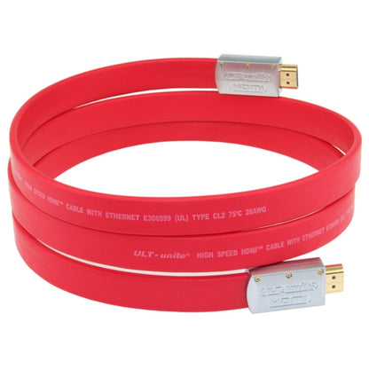 ULT-unite 4K Ultra HD Gold-plated HDMI to HDMI Flat Cable, Cable Length:8m(Red) - Cable by ult-unite | Online Shopping South Africa | PMC Jewellery | Buy Now Pay Later Mobicred