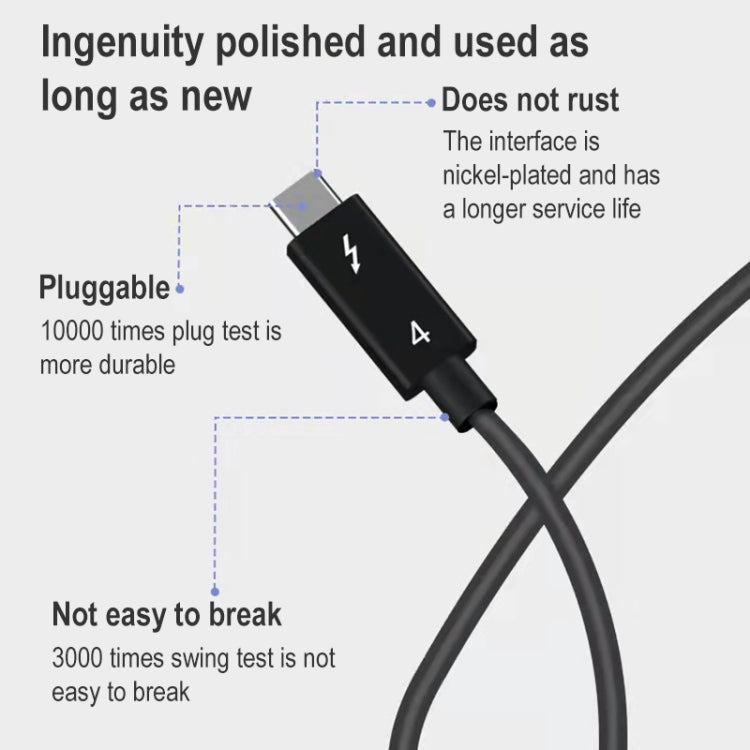 USB-C / Type-C Male to USB-C / Type-C Male Multi-function Transmission Cable for Thunderbolt 4, Cable Length:1.2m(Black) - Cable & Adapters by PMC Jewellery | Online Shopping South Africa | PMC Jewellery | Buy Now Pay Later Mobicred