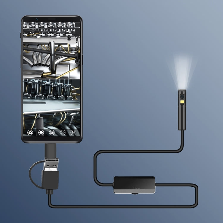 AN100 3 in 1 IP68 Waterproof USB-C / Type-C + Micro USB + USB Dual Cameras Industrial Digital Endoscope with 9 LEDs, Support Android System, Lens Diameter: 8mm, Length:1m Soft Cable - free shipping - PMC Jewellery - Order now!