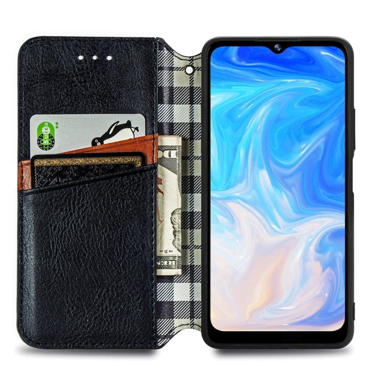For Doogee N40 Pro Cubic Grid Pressed Horizontal Flip Magnetic Leather Case with Holder & Card Slots & Wallet(Black) - More Brand by PMC Jewellery | Online Shopping South Africa | PMC Jewellery | Buy Now Pay Later Mobicred
