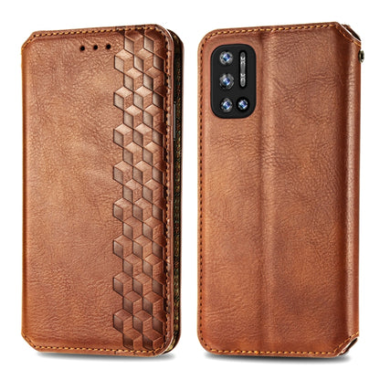 For Doogee N40 Pro Cubic Grid Pressed Horizontal Flip Magnetic Leather Case with Holder & Card Slots & Wallet(Brown) - More Brand by PMC Jewellery | Online Shopping South Africa | PMC Jewellery | Buy Now Pay Later Mobicred