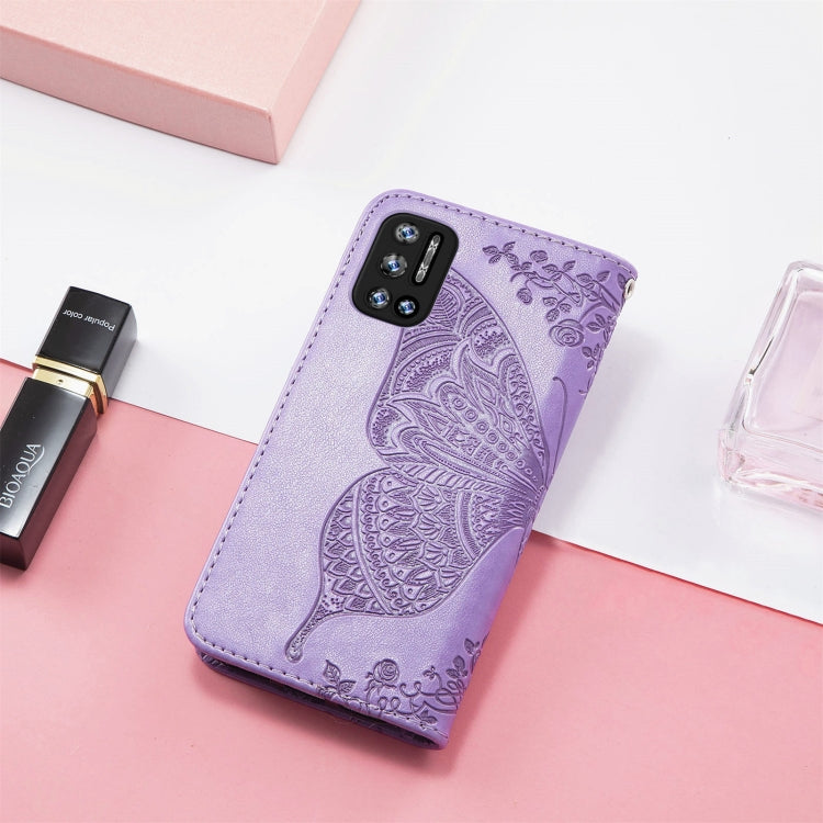 For DOOGEE N40 Pro Butterfly Love Flowers Embossed Horizontal Flip Leather Case with Holder & Card Slots & Wallet & Lanyard(Light Purple) - More Brand by PMC Jewellery | Online Shopping South Africa | PMC Jewellery | Buy Now Pay Later Mobicred