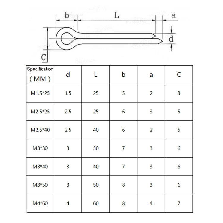 A5493 50 in 1 Stainless Steel U-shaped Split Spring Pin - Booster Cable & Clip by PMC Jewellery | Online Shopping South Africa | PMC Jewellery | Buy Now Pay Later Mobicred