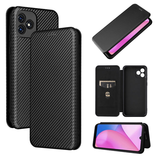 For Blackview Oscal C20 Carbon Fiber Texture Horizontal Flip Leather Phone Case with Card Slot(Black) - More Brand by PMC Jewellery | Online Shopping South Africa | PMC Jewellery | Buy Now Pay Later Mobicred