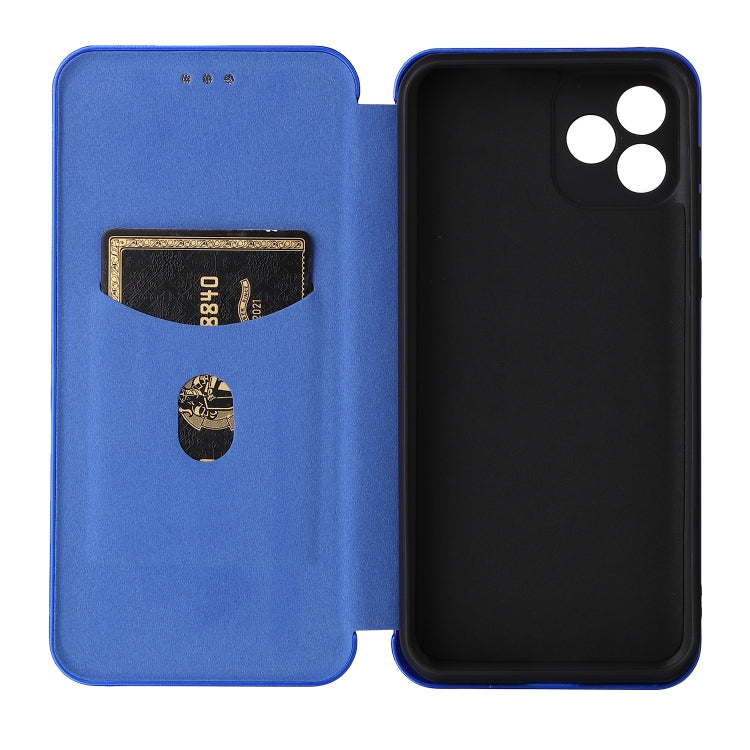 For Blackview Oscal C20 Carbon Fiber Texture Horizontal Flip Leather Phone Case with Card Slot(Blue) - More Brand by PMC Jewellery | Online Shopping South Africa | PMC Jewellery | Buy Now Pay Later Mobicred