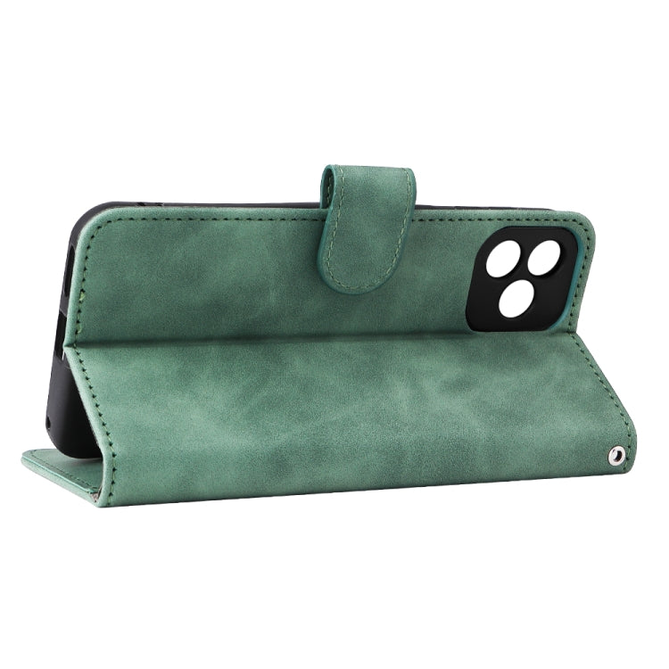 For Blackview Oscal C20 Solid Color Skin Feel Magnetic Buckle Horizontal Flip PU Phone Case(Green) - More Brand by PMC Jewellery | Online Shopping South Africa | PMC Jewellery | Buy Now Pay Later Mobicred