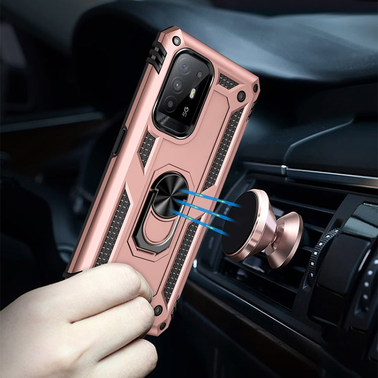 For OPPO Reno5 Z Shockproof TPU + PC Phone Protective Case with 360 Degree Rotating Holder(Rose Gold) - OPPO Cases by PMC Jewellery | Online Shopping South Africa | PMC Jewellery | Buy Now Pay Later Mobicred