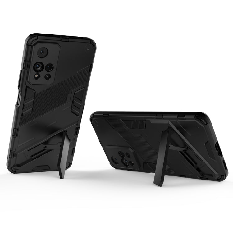 For Xiaomi Redmi Note 11 Pro / Note 11 Pro+ Punk Armor 2 in 1 PC + TPU Shockproof Phone Case with Invisible Holder(Black) - Xiaomi Cases by PMC TechLife | Online Shopping South Africa | PMC TechLife