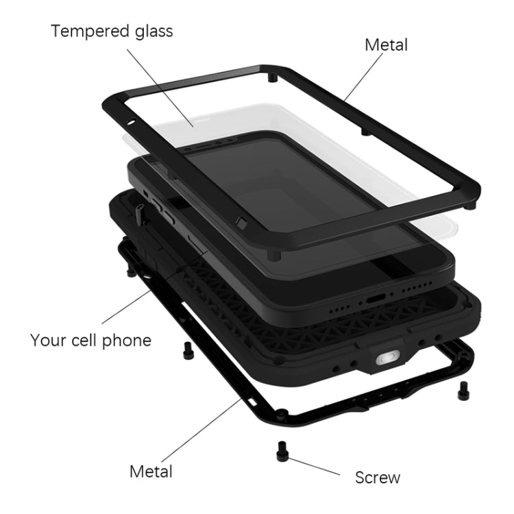 For iPhone 13 Pro LOVE MEI Metal Shockproof Life Waterproof Dustproof Protective Phone Case (White) - iPhone 13 Pro Cases by LOVE MEI | Online Shopping South Africa | PMC TechLife | Buy Now Pay Later Mobicred