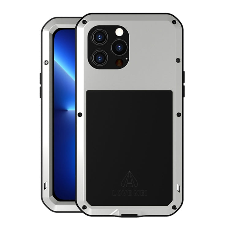 For iPhone 13 Pro Max LOVE MEI Metal Shockproof Life Waterproof Dustproof Protective Phone Case (Silver) - free shipping - PMC TechLife - Order now!