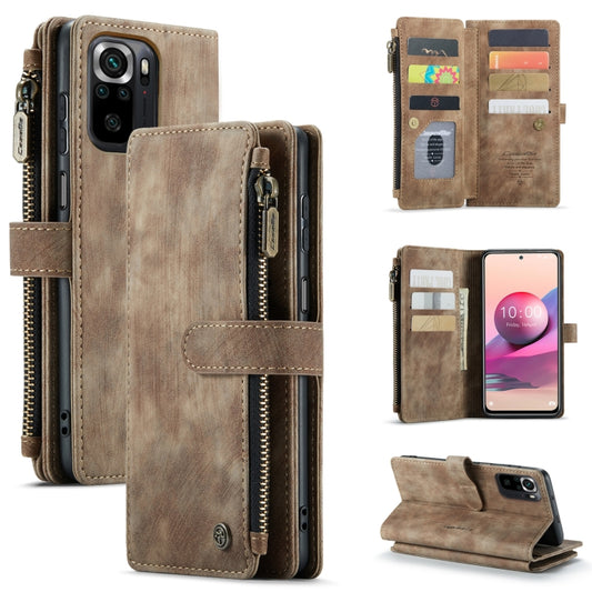 For Xiaomi Redmi Note 10 4G / Redmi Note 10S CaseMe-C30 Multifunctional Horizontal Flip PU + TPU Phone Case(Brown) - Xiaomi Cases by CaseMe | Online Shopping South Africa | PMC Jewellery | Buy Now Pay Later Mobicred