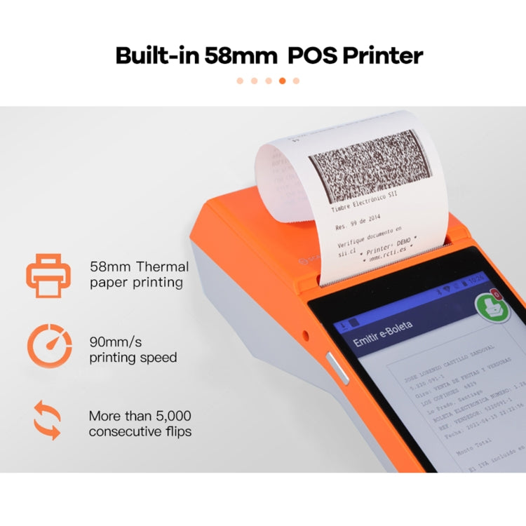 SGT-SP01 5.5 inch HD Screen Handheld POS Receipt Printer, Basic Version, UK Plug(Orange) - Printer by PMC Jewellery | Online Shopping South Africa | PMC Jewellery | Buy Now Pay Later Mobicred