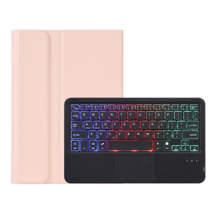 AHV7-AS Lambskin Texture Tri-color Backlight Bluetooth Keyboard Leather Tablet Case with Touchpad For Honor Tablet V7 Pro(Pink) - Huawei Keyboard by PMC TechLife | Online Shopping South Africa | PMC TechLife
