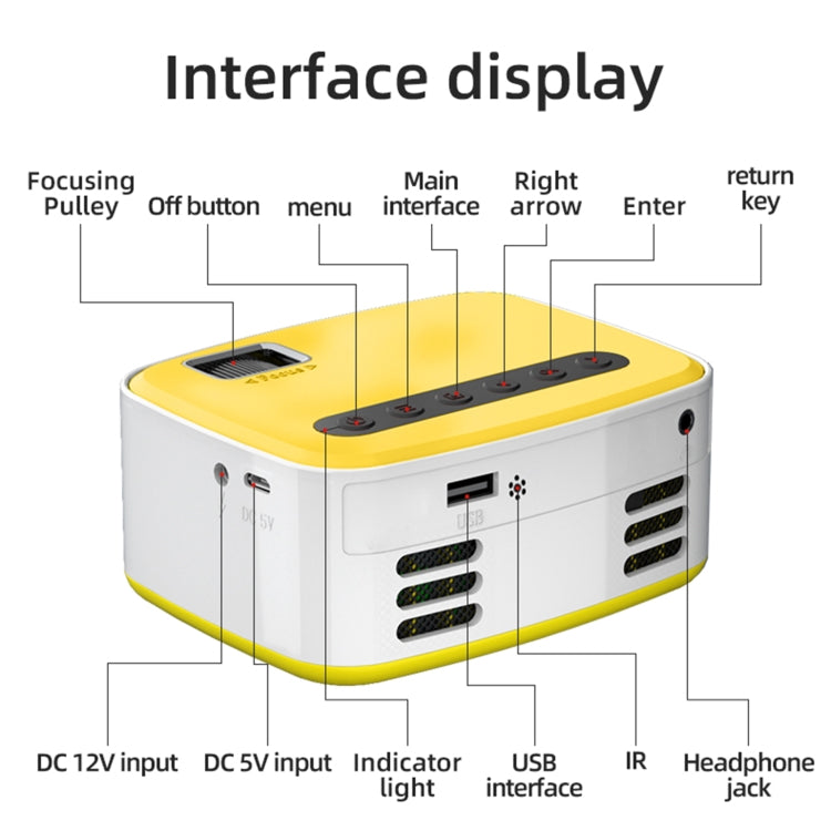 T20 320x240 400 Lumens Portable Home Theater LED HD Digital Projector, Same Screen Version, AU Plug(Black White) - LED Projector by PMC Jewellery | Online Shopping South Africa | PMC Jewellery | Buy Now Pay Later Mobicred