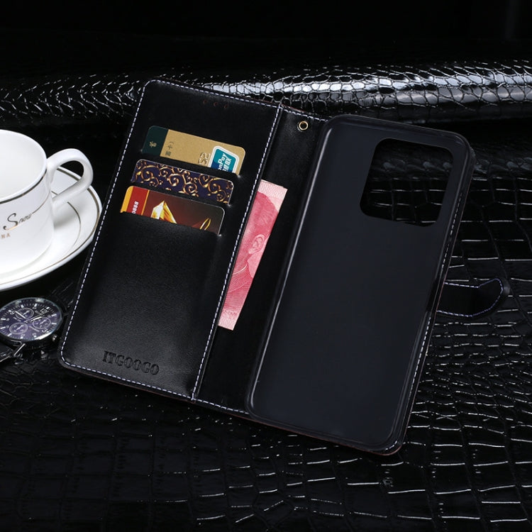 For Tecno Spark 8 idewei Crocodile Texture Leather Phone Case(Black) - Tecno Cases by idewei | Online Shopping South Africa | PMC TechLife | Buy Now Pay Later Mobicred