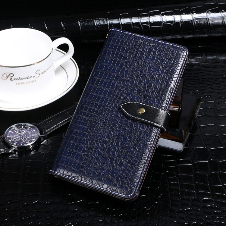 For Tecno Spark 8 idewei Crocodile Texture Leather Phone Case(Dark Blue) - Tecno Cases by idewei | Online Shopping South Africa | PMC TechLife | Buy Now Pay Later Mobicred