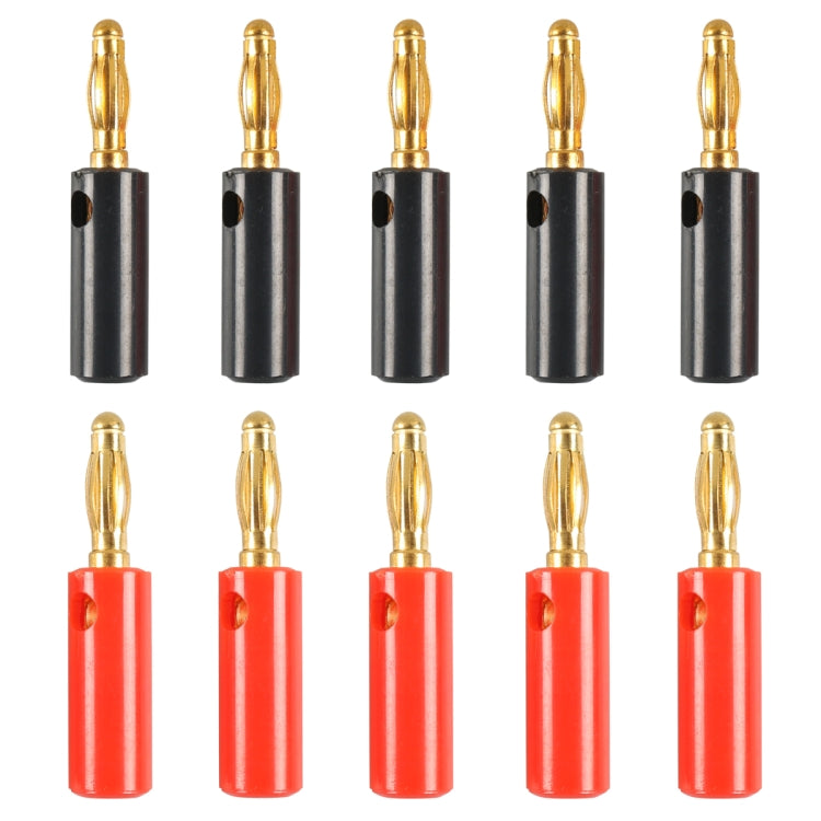 A6545 10 in 1 Car Red and Black Cover Gold-plated 4mm Banana Head Audio Plug - Terminal connectors by PMC Jewellery | Online Shopping South Africa | PMC Jewellery | Buy Now Pay Later Mobicred