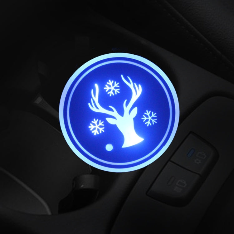 Car AcrylicColorful USB Charger Water Cup Groove LED Atmosphere Light(Christmas Deer) - Car Drink Holders by PMC Jewellery | Online Shopping South Africa | PMC Jewellery | Buy Now Pay Later Mobicred